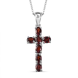 Red Garnet Pendant with Chain (Size 20) in Vermeil YG Sterling Silver  1.750  Ct.