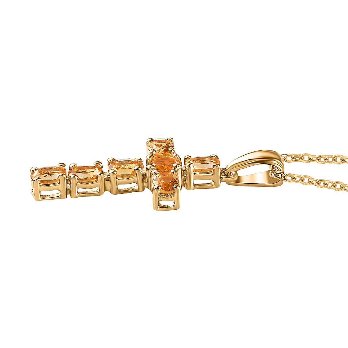 Citrine Pendant with Chain (Size 20) in Vermeil YG Sterling Silver  1.260  Ct.