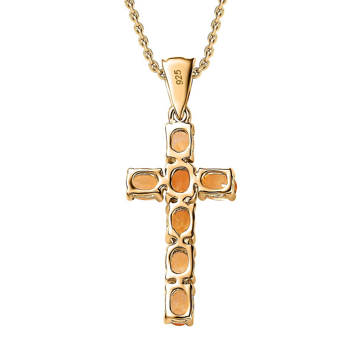 Citrine Pendant with Chain (Size 20) in Vermeil YG Sterling Silver  1.260  Ct.