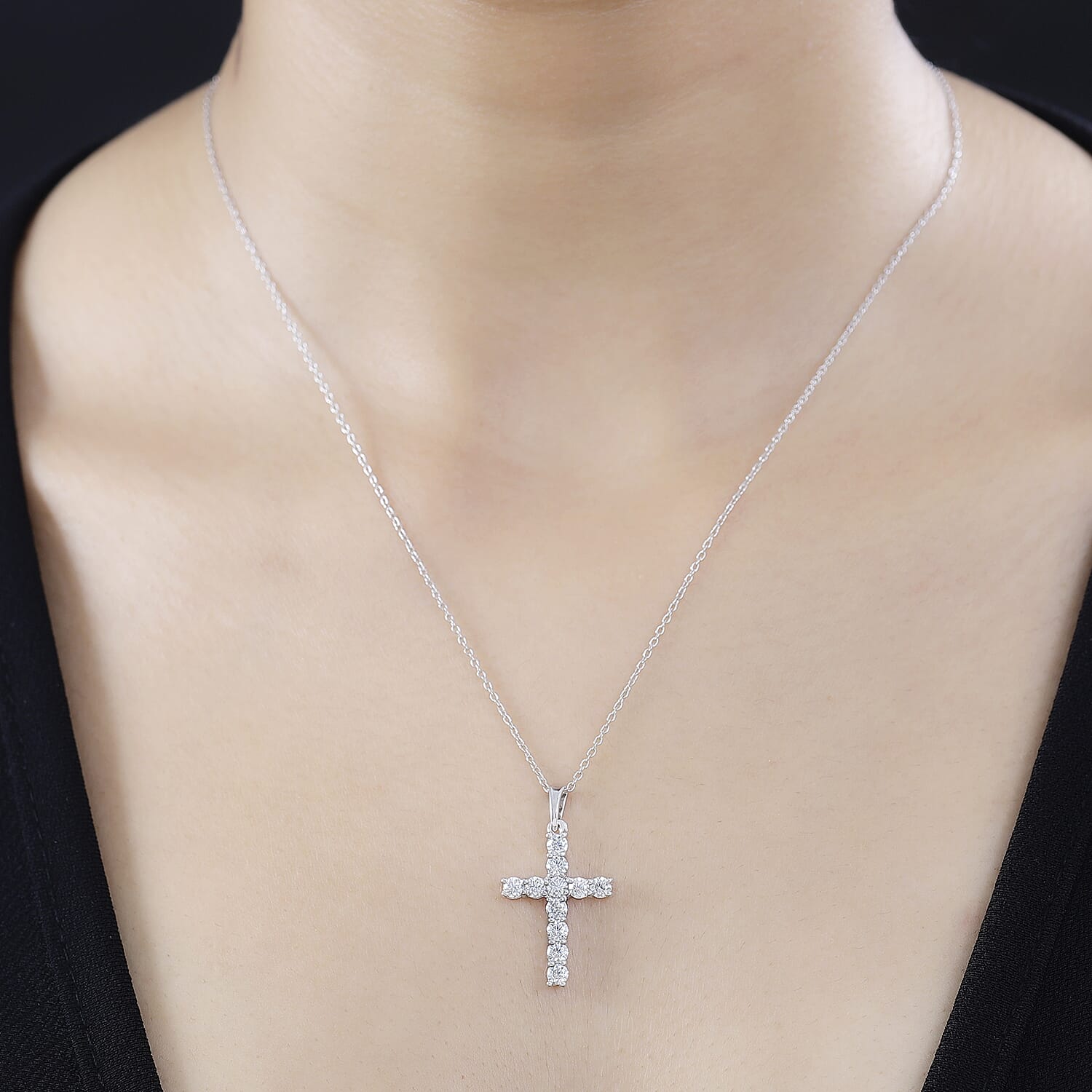 Moissanite Pendant with Chain (Size 20) in Vermeil YG Sterling Silver 1.200 Ct.