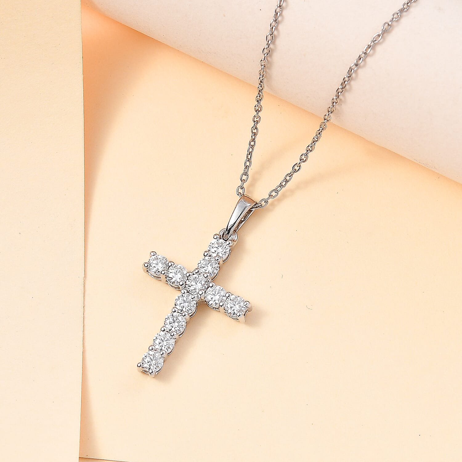 Moissanite Pendant with Chain (Size 20) in Vermeil YG Sterling Silver 1.200 Ct.