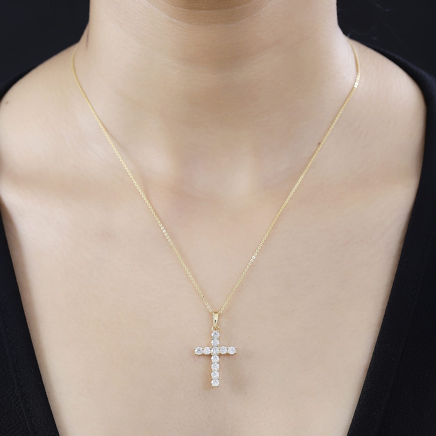 Moissanite Pendant with Chain (Size 20) in Vermeil YG Sterling Silver  1.200  Ct.