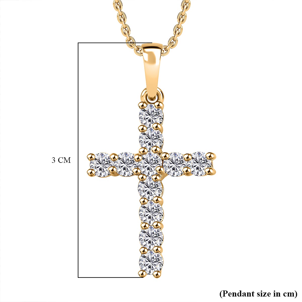 Moissanite Pendant with Chain (Size 20) in Vermeil YG Sterling Silver  1.200  Ct.