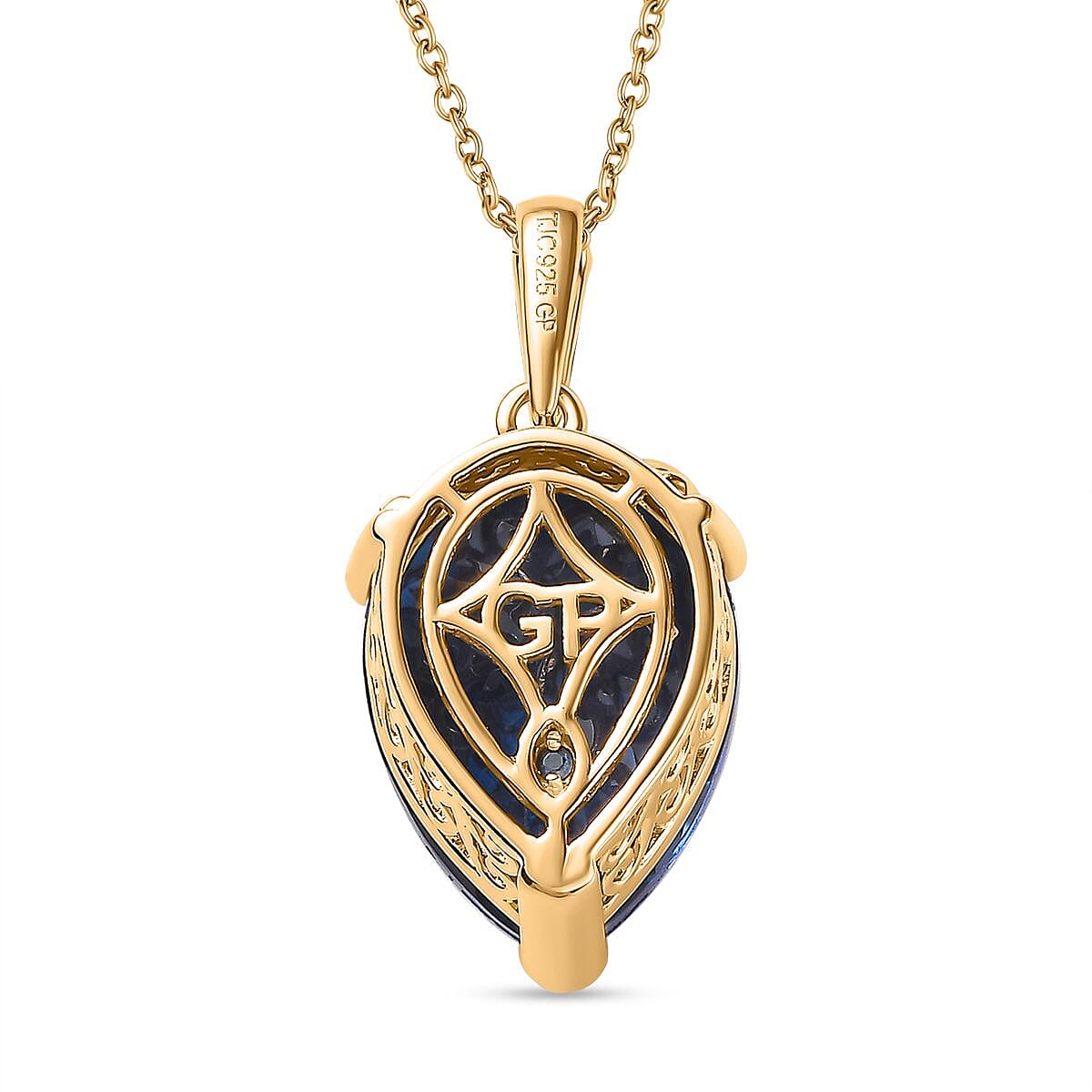 GP Celestial Collection - Ceylon Color Quartz & Zircon Pendant with Chain (Size 20) in Platinum & 18K YG Vermeil Plated Sterling Silver 8.90 Ct, Silver Wt. 8.9 Gms