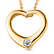 Designer Inspiration- Moissanite Heart Pendant with Chain (Size 20) in Platinum Overlay Sterling Silver