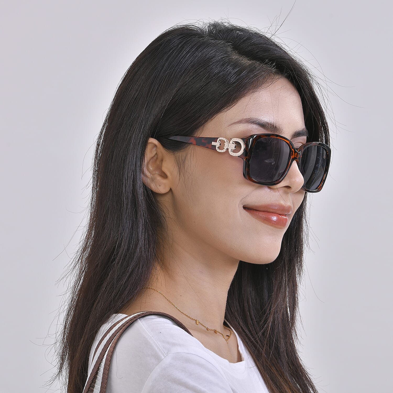 Leopard Pattern Tote Bag with Sunglasses - Pink