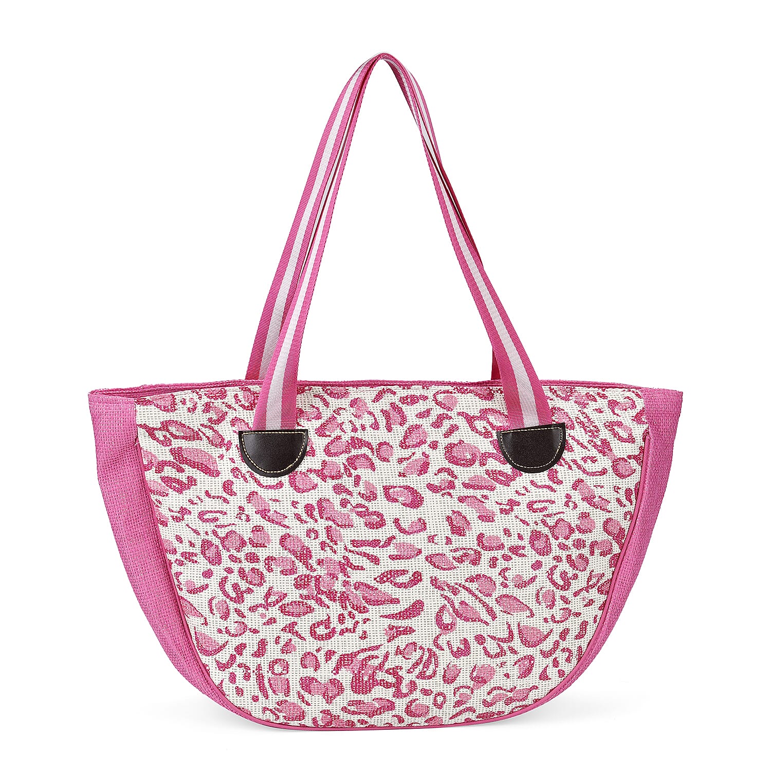 Leopard Pattern Tote Bag with Sunglasses - Pink