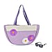 Flower Pattern Tote Bag with Sunglasses - Purple