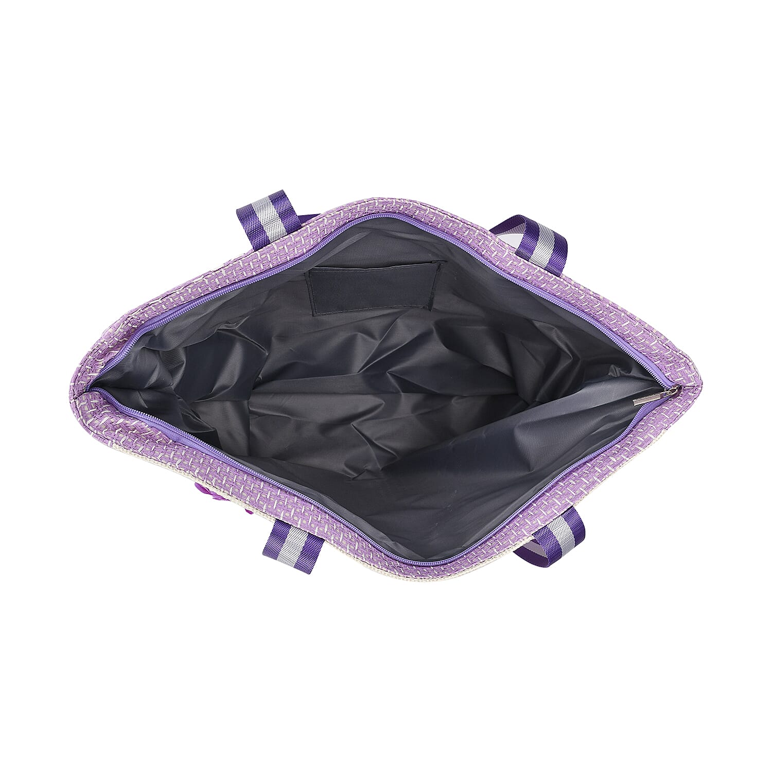 Flower Pattern Tote Bag with Sunglasses - Purple Flower Pattern Tote Bag with Sunglasses - Purple