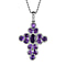 Skyblue Topaz Cross Pendant with Chain (Size 20) in Platinum Overlay Sterling Silver 3.01 Ct, Silver Wt. 5.93 Gms
