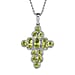  Red Garnet Cross Pendant with Chain (Size 20) in Platinum Overlay Sterling Silver 3.49 Ct, Silver Wt. 5.72 Gms