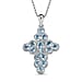  Red Garnet Cross Pendant with Chain (Size 20) in Platinum Overlay Sterling Silver 3.49 Ct, Silver Wt. 5.72 Gms