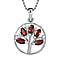 Citrine Tree of Life Platinum Overlay Sterling Silver Pendant with Stainless Steel Chain (Size 20)