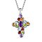 African Amethyst,  Citrine,  Peridot,  Red Garnet,  Skyblue Topaz,  Bolivian Amethyst Pendant with Chain (Size 20) in Platinum Overlay Sterling Silver  2.350  Ct.