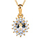 White Topaz Pendant with Chain (Size 20) in Platinum Overlay Sterling Silver 0.50 ct  1.440  Ct.