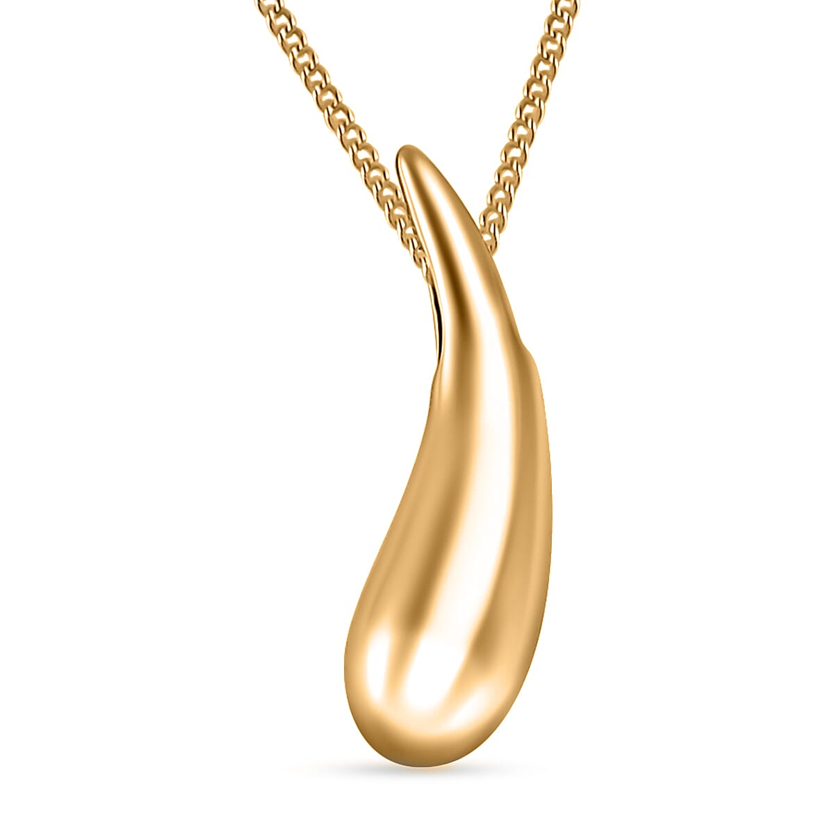 Lucy Q Drop Collection - Pendant with Chain (Size 18) in 18K Vermeil Yellow Gold Plated Sterling Silver.