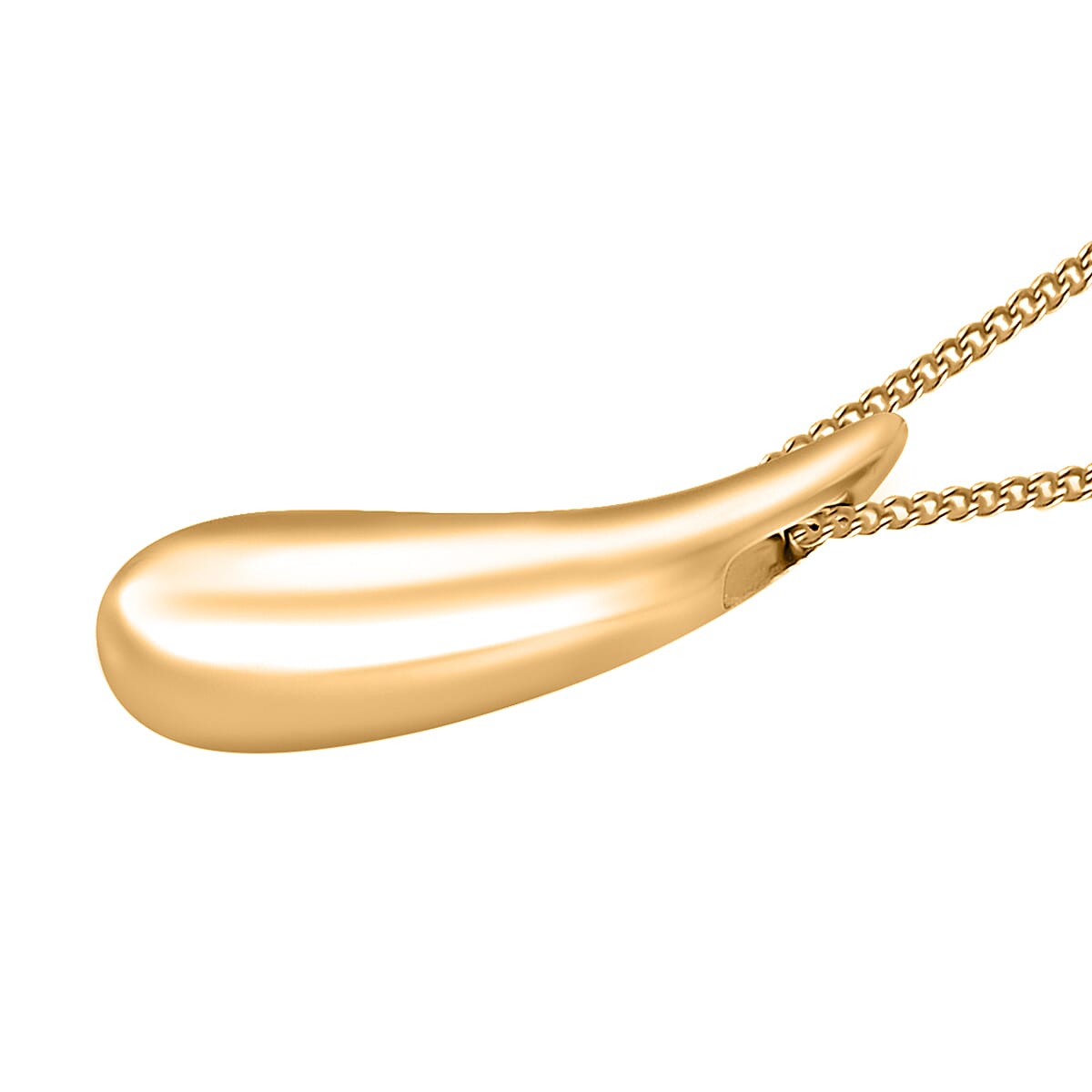 Lucy Q Drop Collection - Pendant with Chain (Size 18) in 18K Vermeil Yellow Gold Plated Sterling Silver.