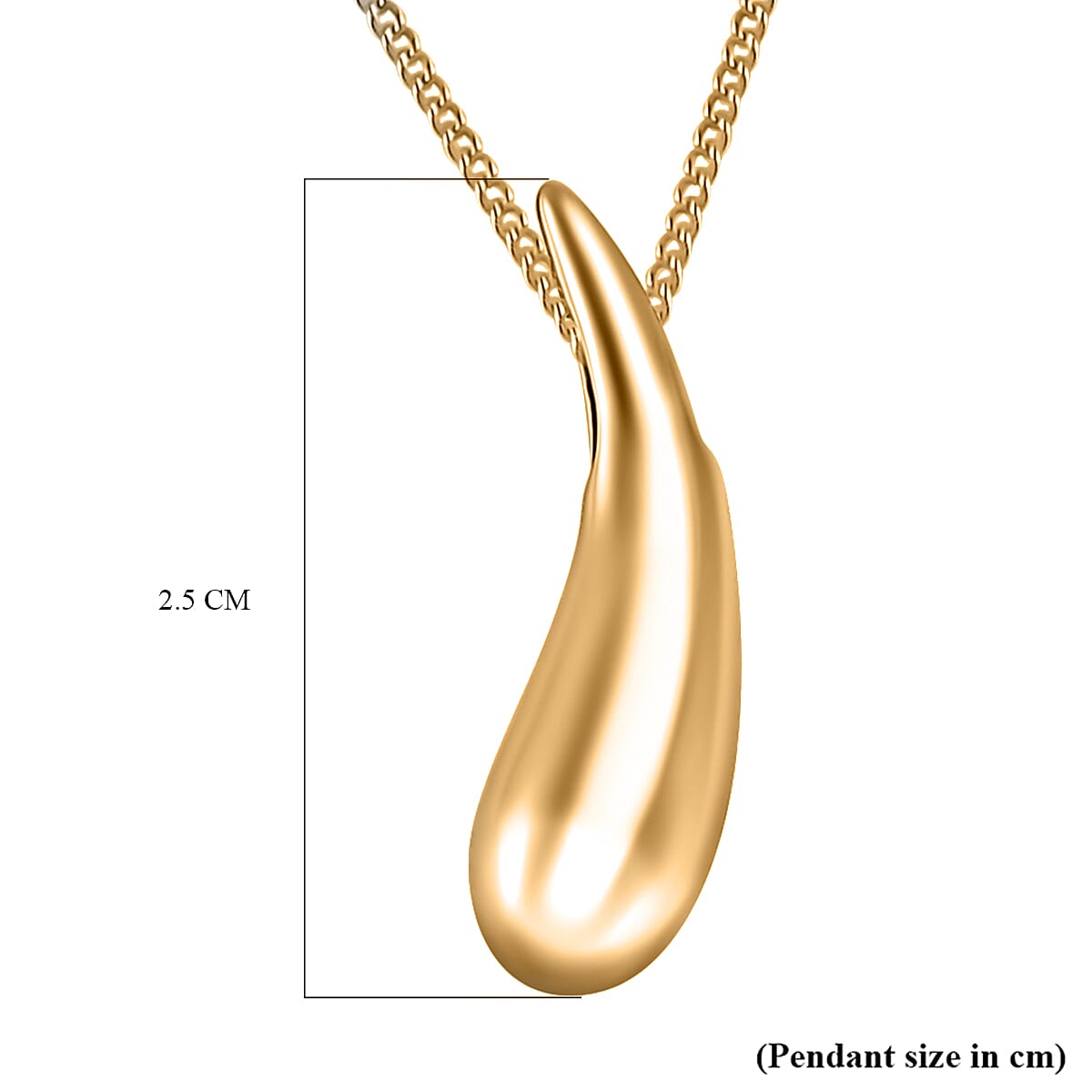 Lucy Q Drop Collection - Pendant with Chain (Size 18) in 18K Vermeil Yellow Gold Plated Sterling Silver.