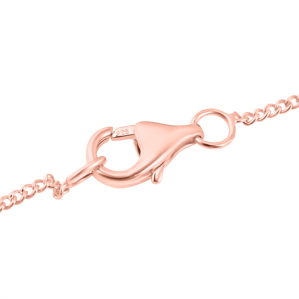 Lucy Q Drop Collection - Pendant with Chain (Size 18) in 18K Vermeil Rose Gold Plated Sterling Silver.