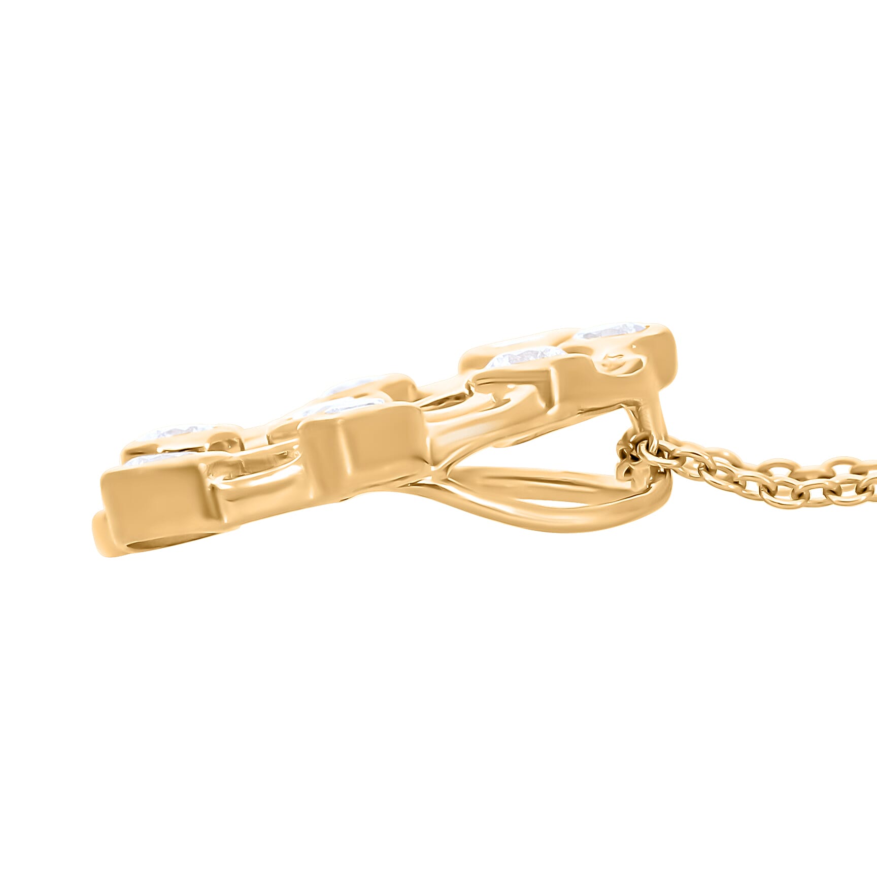 VS-SI Lab Grown Diamond Pendant with Chain (Size 18-2 Inch Ext) in Vermeil Yellow Gold Plated Sterling Silver 0.51 Ct