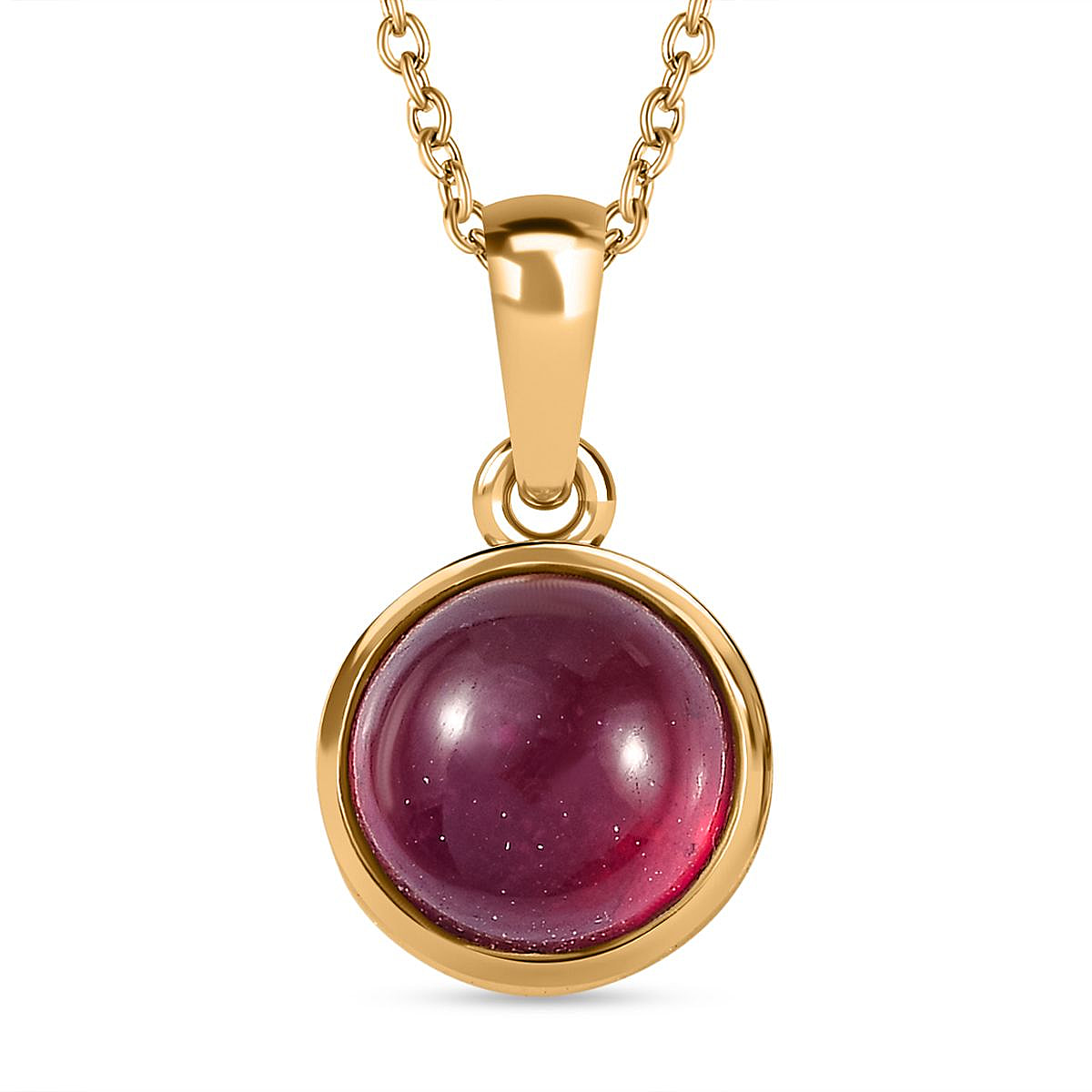 Ruby (FF) Solitaire Pendant with Chain (Size 20) in 18K YG Vermeil Sterling Silver 3.75 Ct.