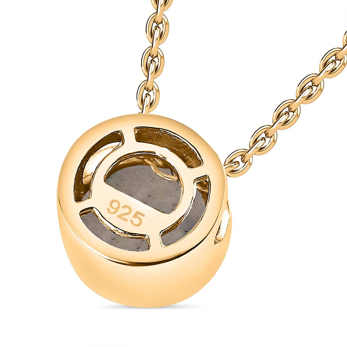 Ethiopian Opal Pendant with Chain (Size 20) in 18K YG Vermeil Sterling Silver