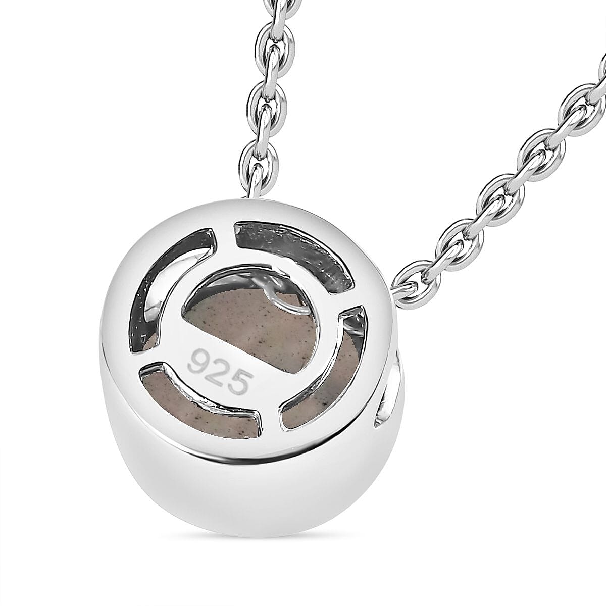 Ethiopian Opal Pendant with Chain (Size 20) in Rhodium Overlay Sterling Silver  0.600  Ct.