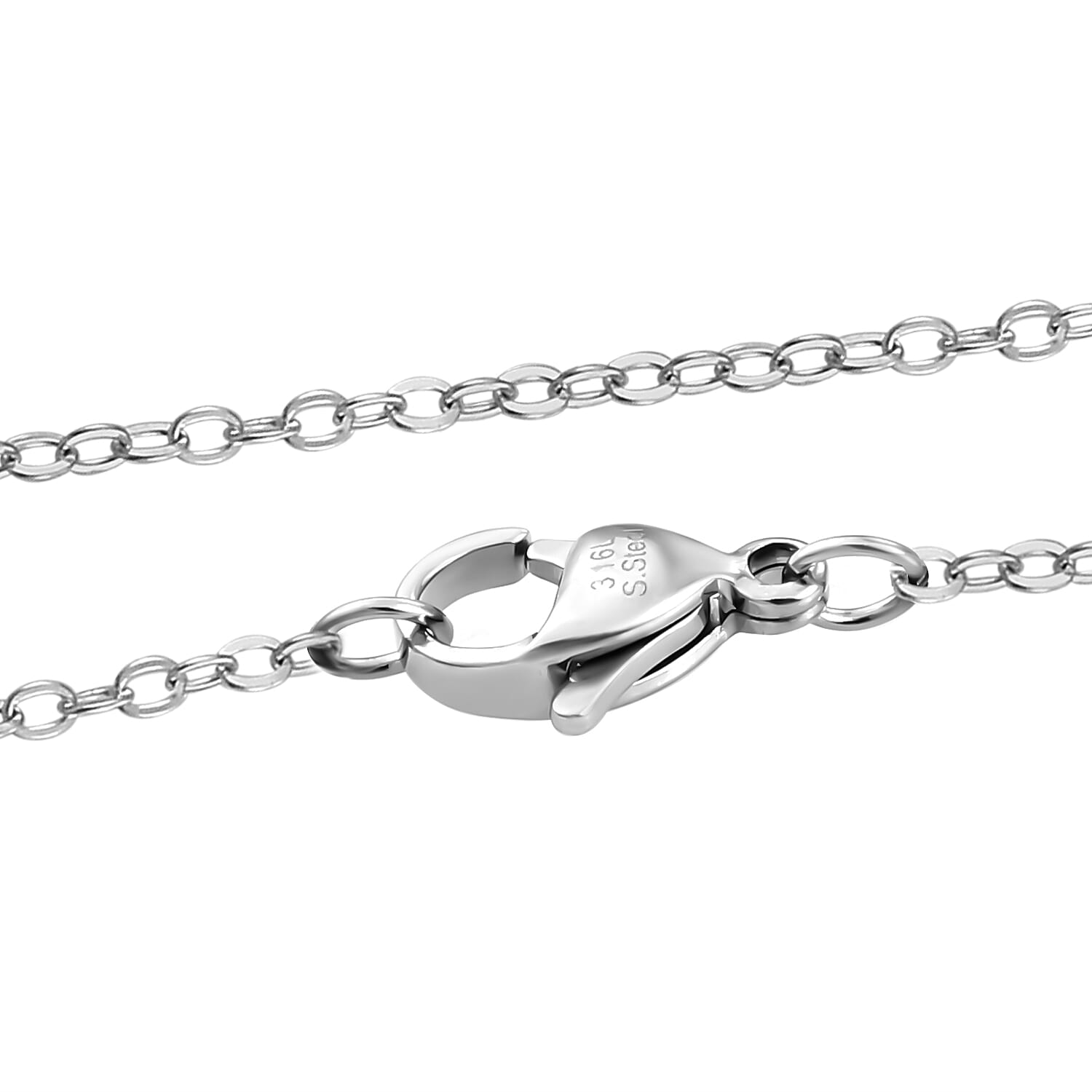 Simulated Mystic White Crystal Pendant with Chain (Size 24)