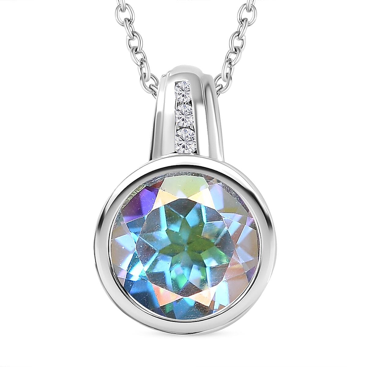 Mystic Topaz orders Pendant With Snake Chain all on Sterling Silver 9.25 from Taxco