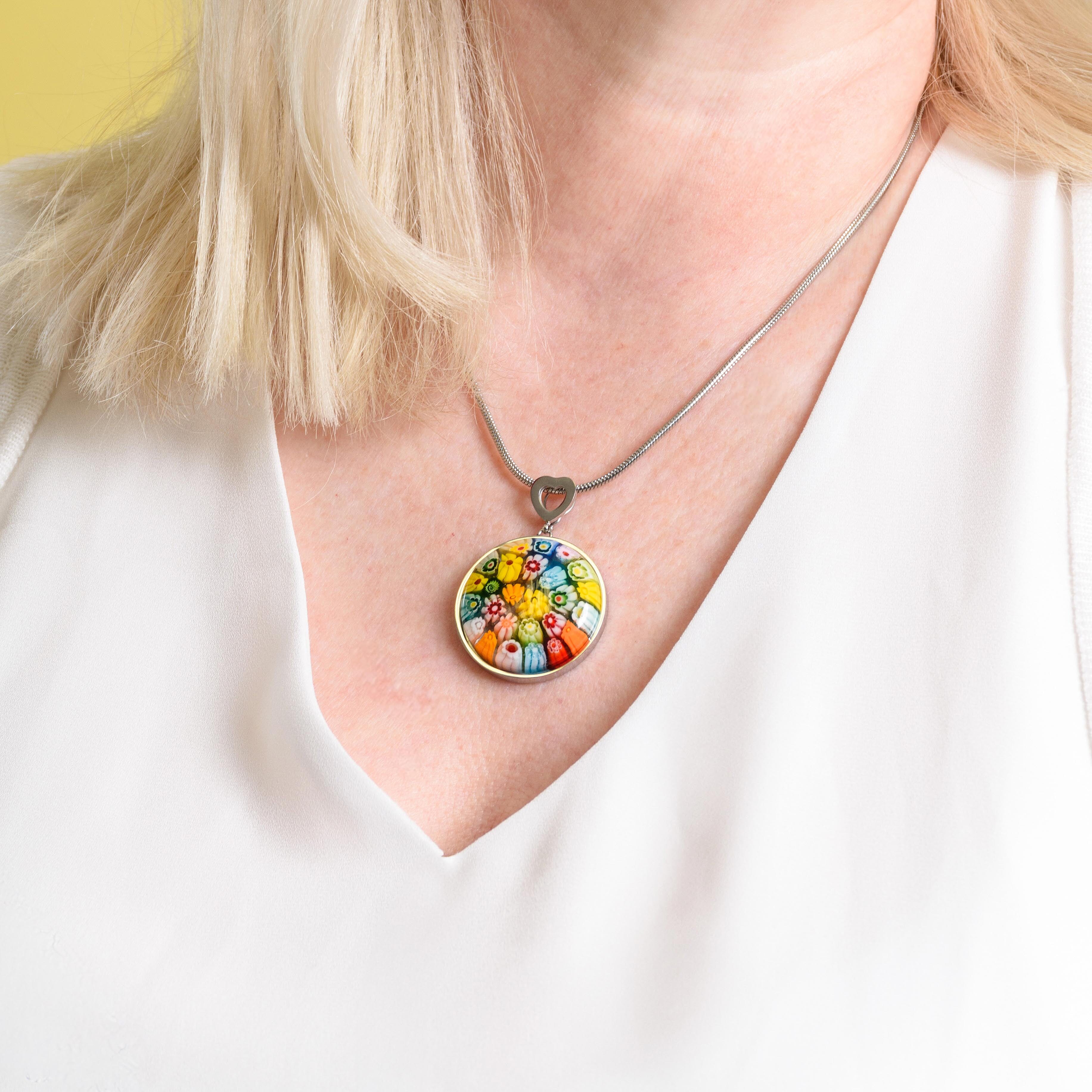 Multi Colour Murano Glass Pendant With Lobaster Clasp (Size 28 Adjustable) 25.00 Ct