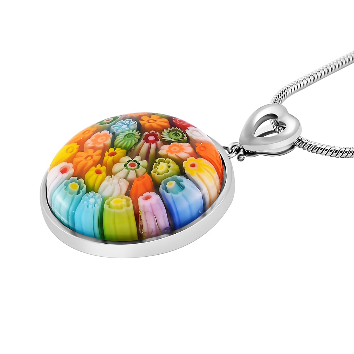 Multi Colour Murano Glass Pendant With Lobaster Clasp (Size 28 Adjustable) 25.00 Ct