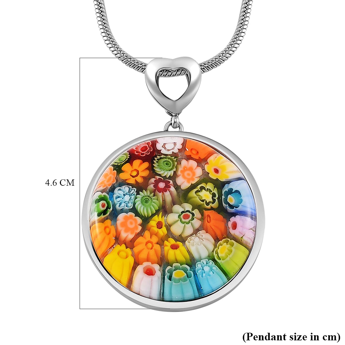 Multi Colour Murano Glass Pendant With Lobaster Clasp (Size 28 Adjustable) 25.00 Ct