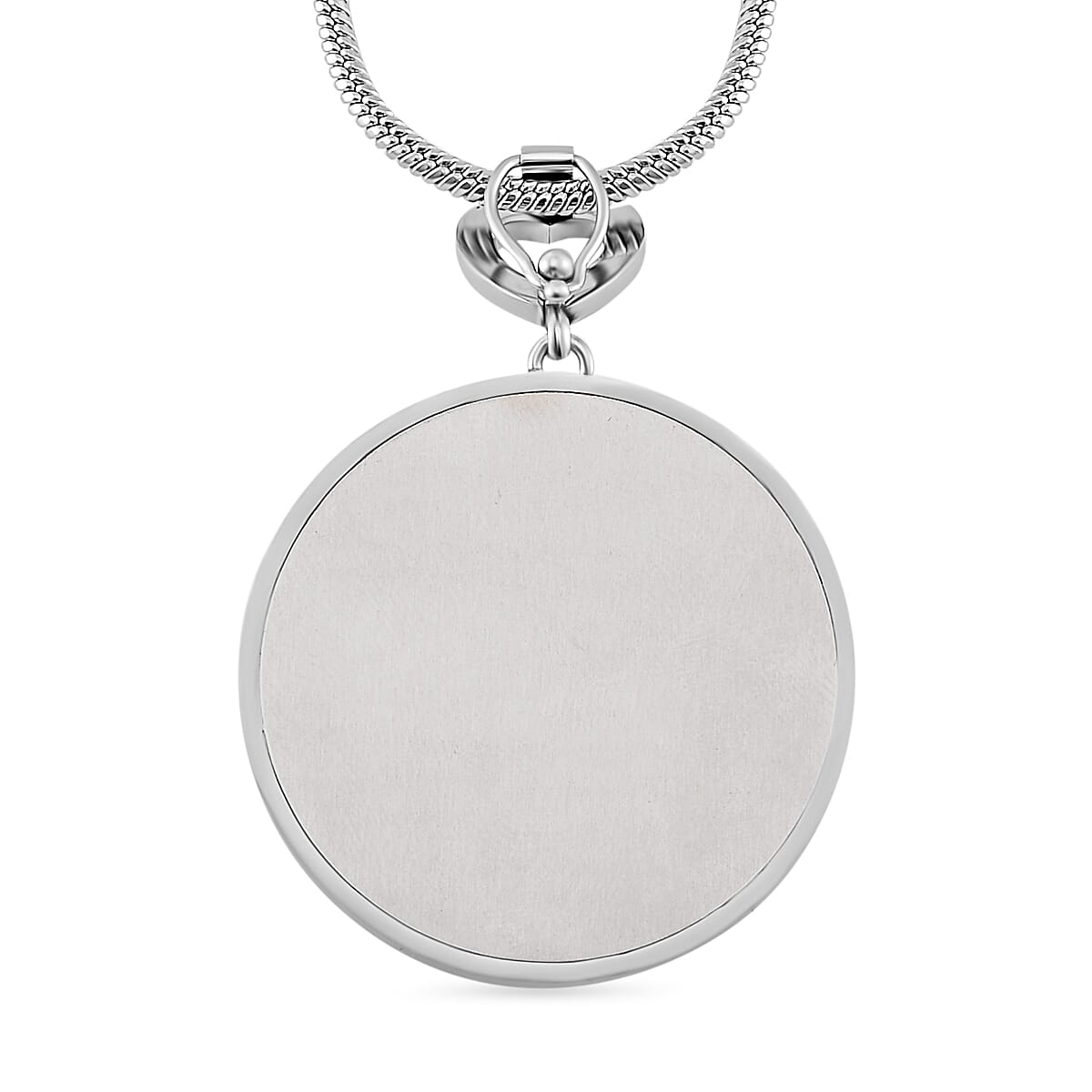 Green Color Murano Glass Pendant with Chain (Size 24) Pure White Stainless Steel 25.000 Ct.