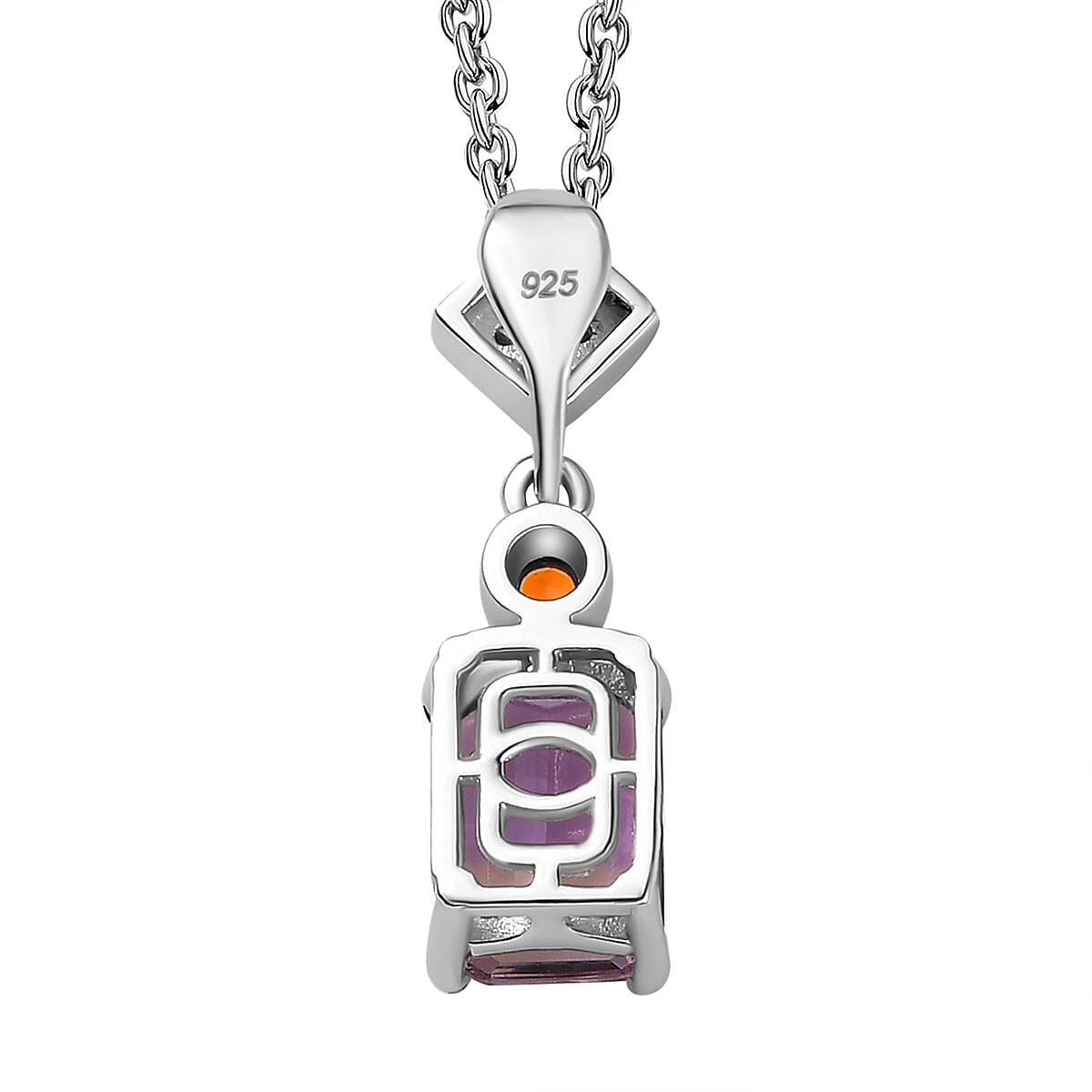 Ametrine, Natural Zircon & Fire Opal Pendant with Chain (Size 20) in Rhodium Overlay Sterling Silver 1.70 Ct Ametrine, Natural Zircon & Fire Opal Pendant with Chain (Size 20) in Rhodium Overlay Sterling Silver 1.70 Ct