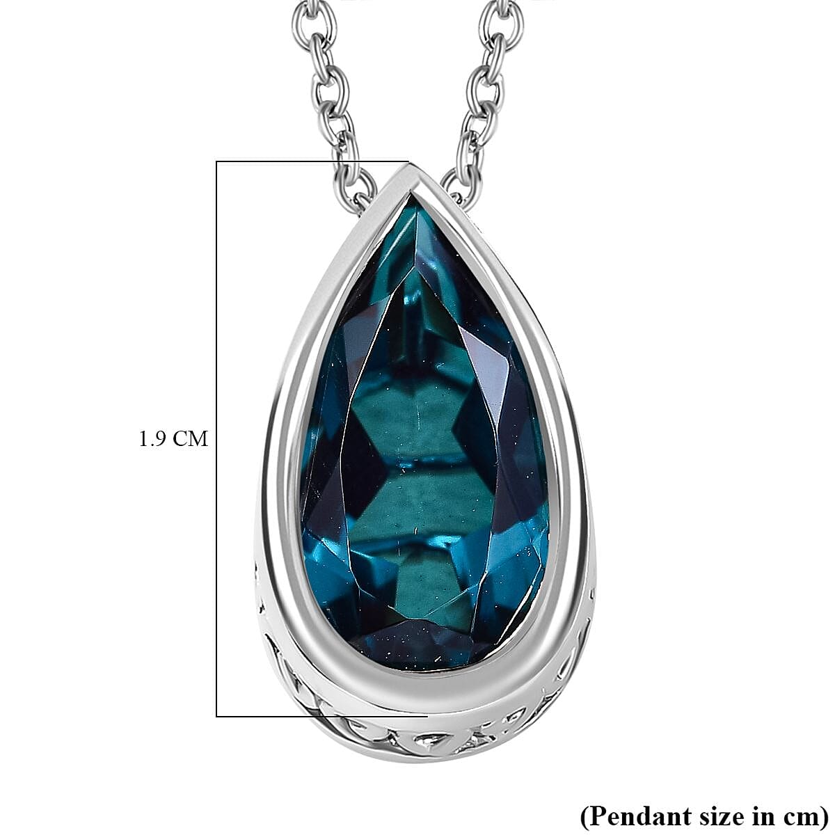 Indicolite Colour Quartz Pendant with Chain (Size 20) in Platinum Overlay Sterling Silver  4.750  Ct.