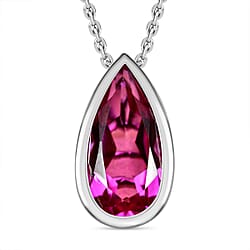 Emerald Triplet Quartz Pendant with Chain (Size 20) in Platinum Overlay Sterling Silver  4.750  Ct.