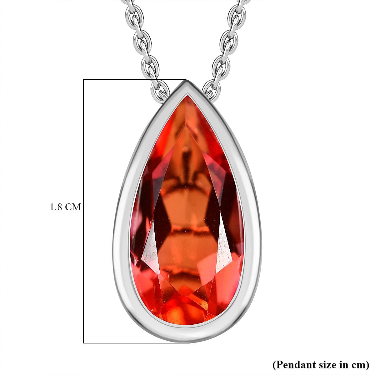 Padparadscha Colour Quartz Pendant with Chain (Size 20) in Platinum Overlay Sterling Silver  4.750  Ct.