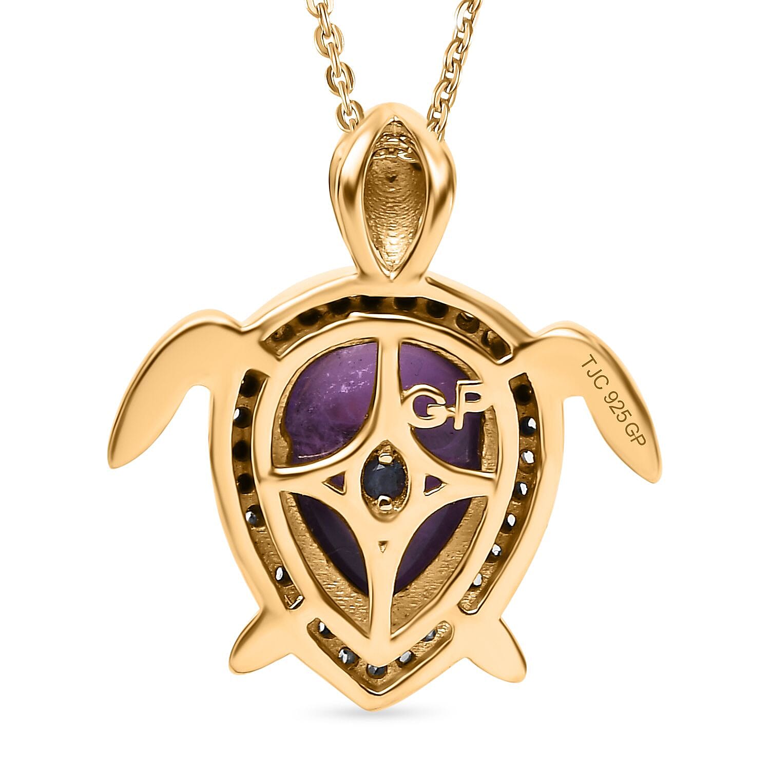GP Italian Garden Collection - Amethyst & Multi Gemstone Pendant with Chain (Size 20) in 18K YG Vermeil Plated Sterling Silver 3.03 Ct  Silver Wt. 6.78 Gms.