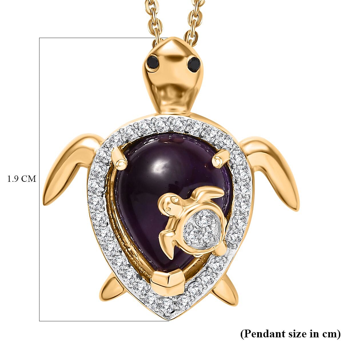 GP Italian Garden Collection - Amethyst & Multi Gemstone Pendant with Chain (Size 20) in 18K YG Vermeil Plated Sterling Silver 3.03 Ct  Silver Wt. 6.78 Gms.