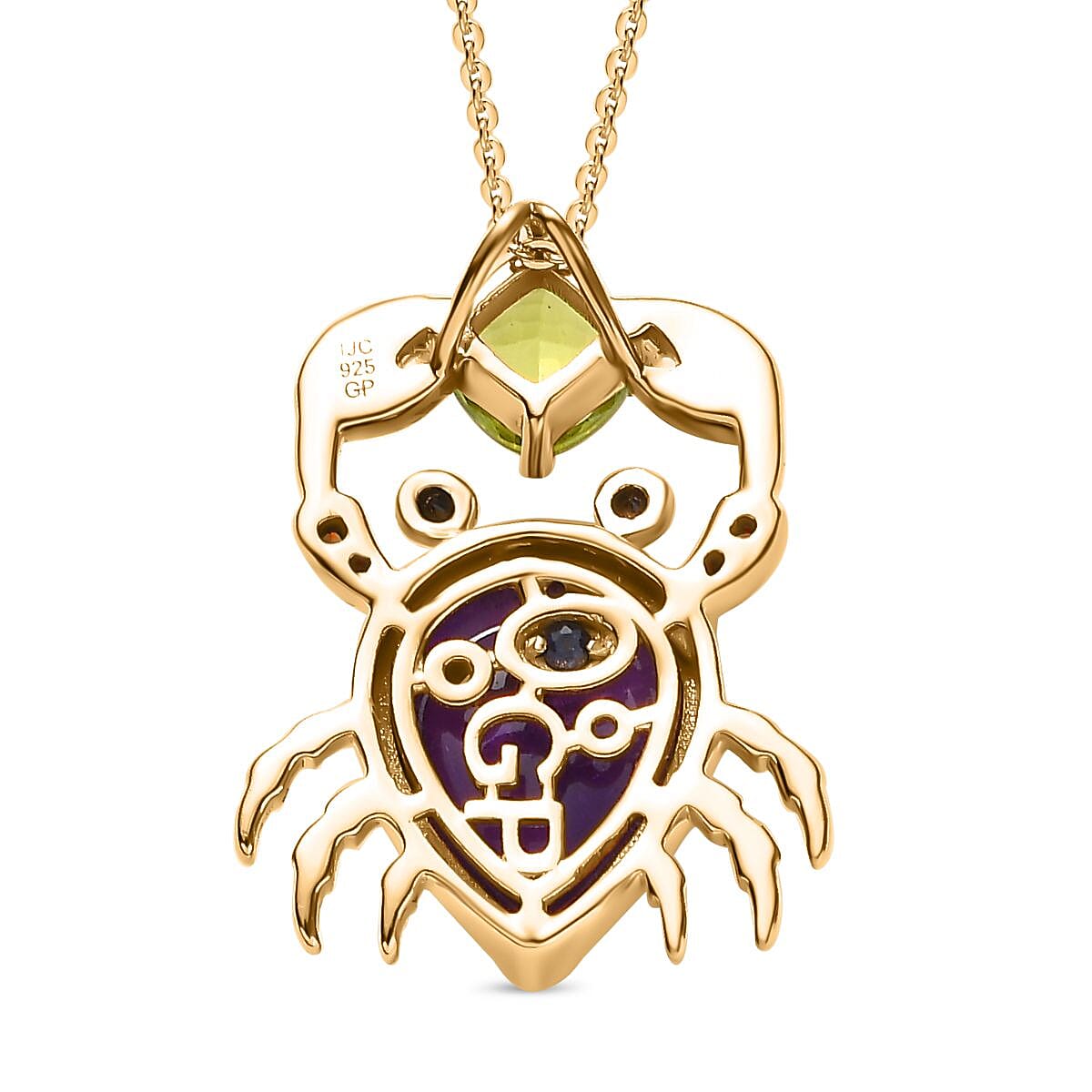 GP Trionfo Collection - Amethyst & Multi Gemstone Pendant with Chain (Size 20) in 18K Vermeil YG Plated Sterling Silver 6.24 Ct, Silver Wt. 7.27 Gms. GP Trionfo Collection - Amethyst & Multi Gemstone Pendant with Chain (Size 20) in 18K Vermeil YG Plated Sterling Silver 6.24 Ct, Silver Wt. 7.27 Gms.