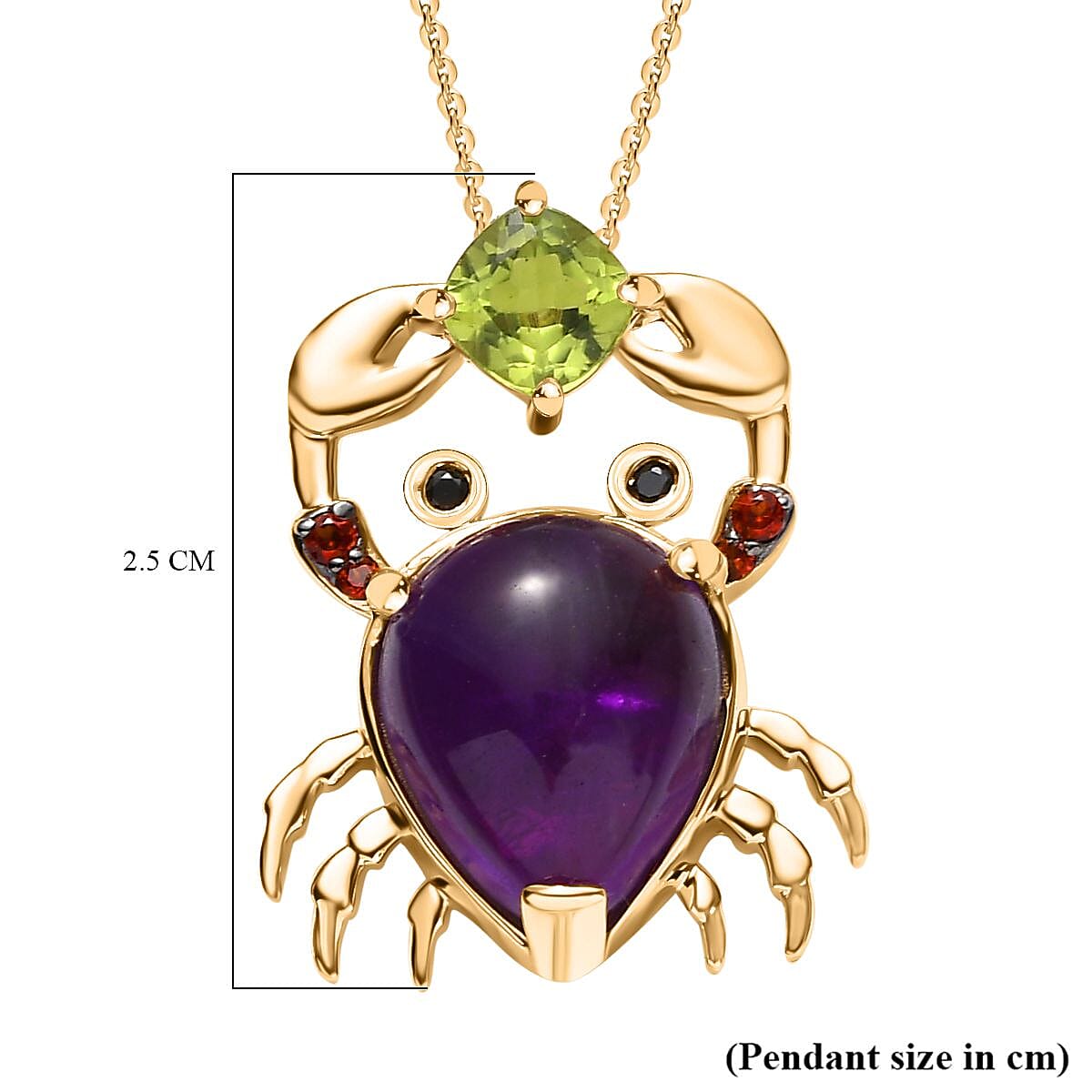 GP Trionfo Collection - Amethyst & Multi Gemstone Pendant with Chain (Size 20) in 18K Vermeil YG Plated Sterling Silver 6.24 Ct, Silver Wt. 7.27 Gms. GP Trionfo Collection - Amethyst & Multi Gemstone Pendant with Chain (Size 20) in 18K Vermeil YG Plated Sterling Silver 6.24 Ct, Silver Wt. 7.27 Gms.