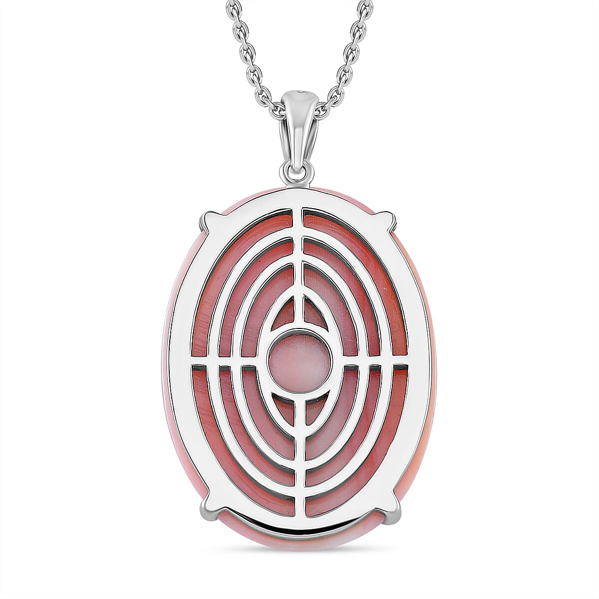 Biggest Deal - Queen Conch Shell (OV 30x22) Pendant with Chain (Size 18) in Rhodium Overlay Sterling Silver 35.00 Ct. Biggest Deal - Queen Conch Shell (OV 30x22) Pendant with Chain (Size 18) in Rhodium Overlay Sterling Silver 35.00 Ct.