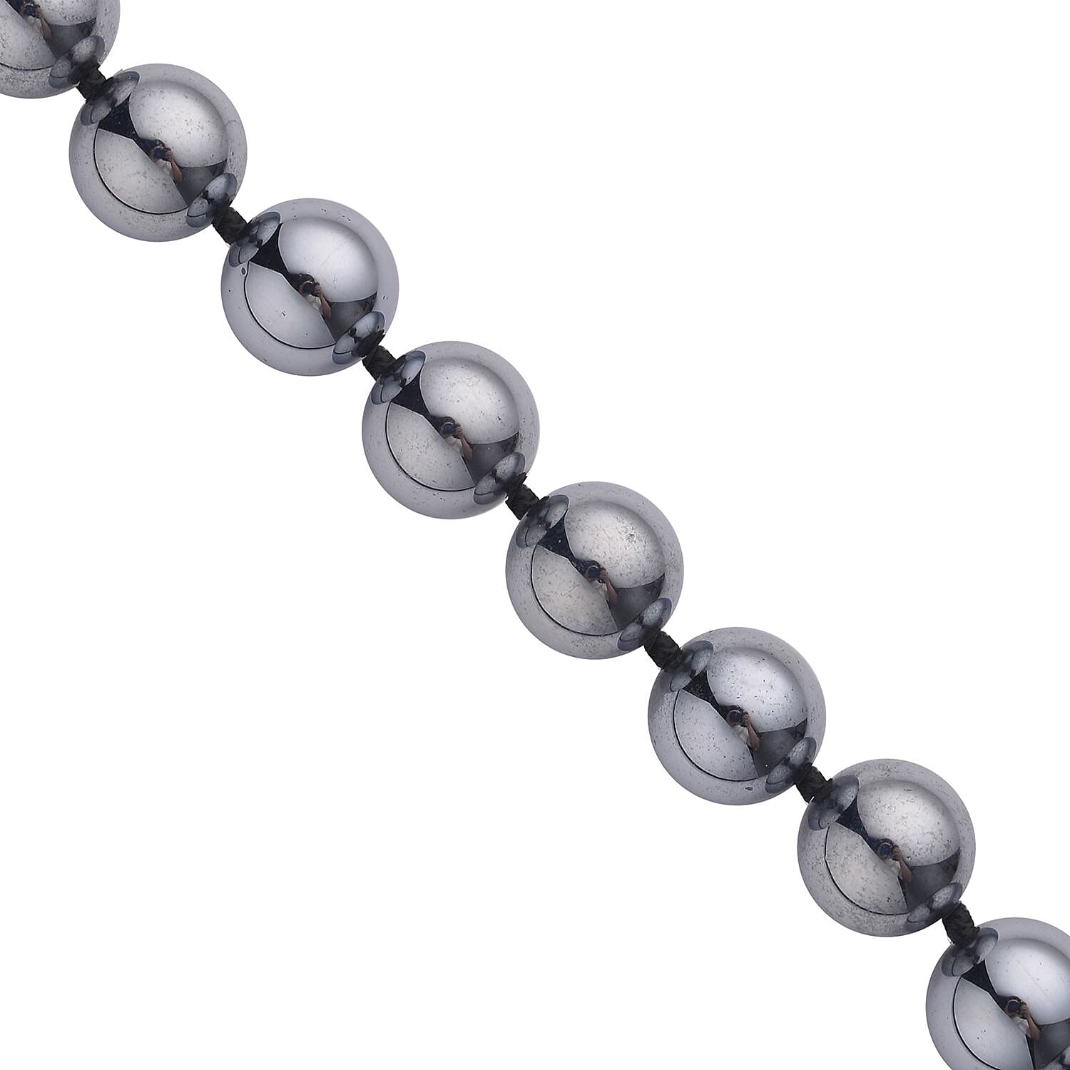 Terahertz Beads Necklace (Size 18-2) in Sterling Silver with free bracelet