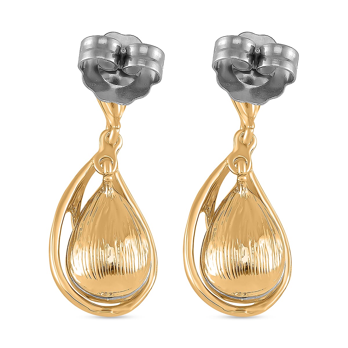 2 Piece Set - White Crystal Necklace (Size - 20-2 Ext) & Earrings with Push Back