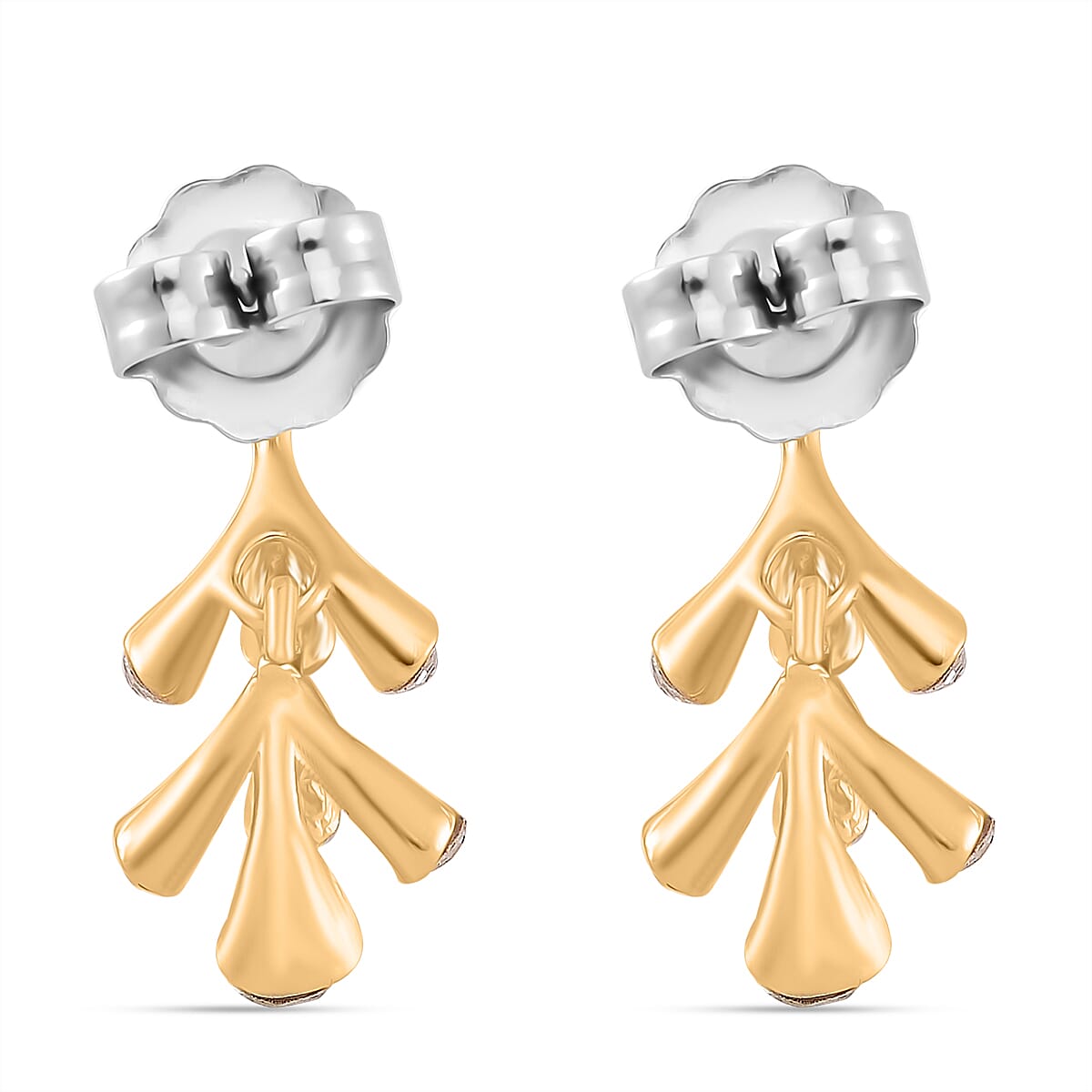 2 Piece Set - White Crystal Necklace and Earring with Push Back