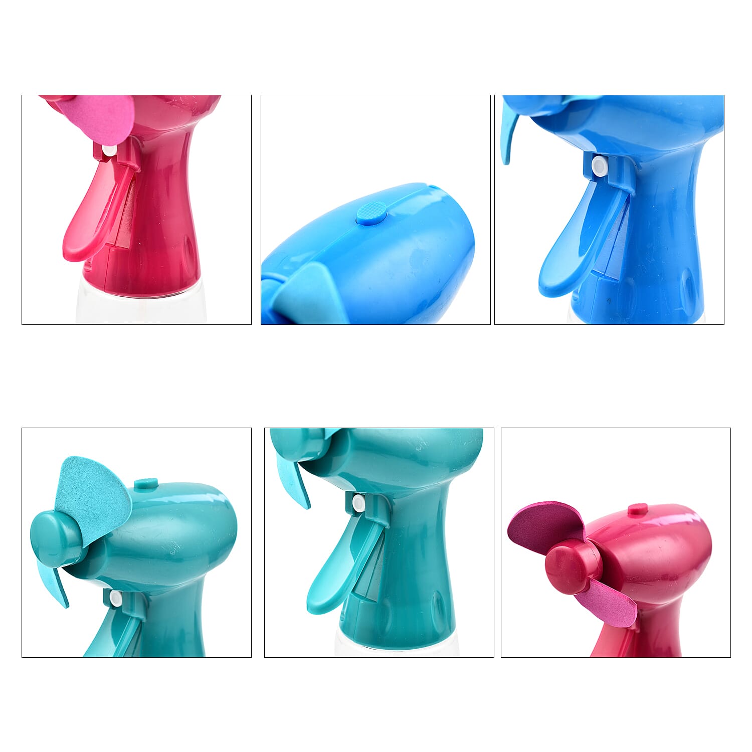 Pack of 3 Water Mist Spray Fan - Green, Blue and Pink Pack of 3 Water Mist Spray Fan - Green, Blue and Pink
