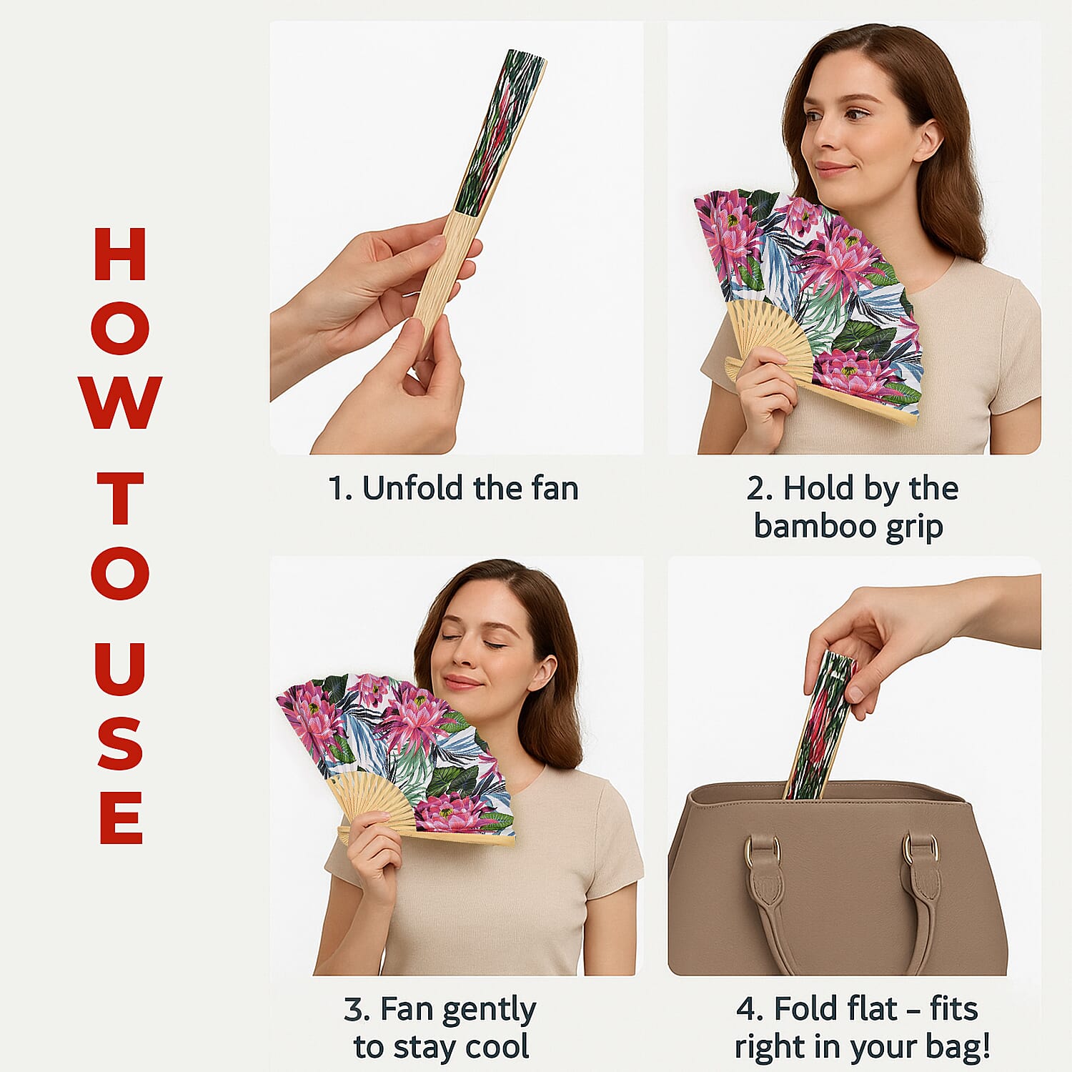Set of 4 Decorative Hand Fans Set of 4 Decorative Hand Fans