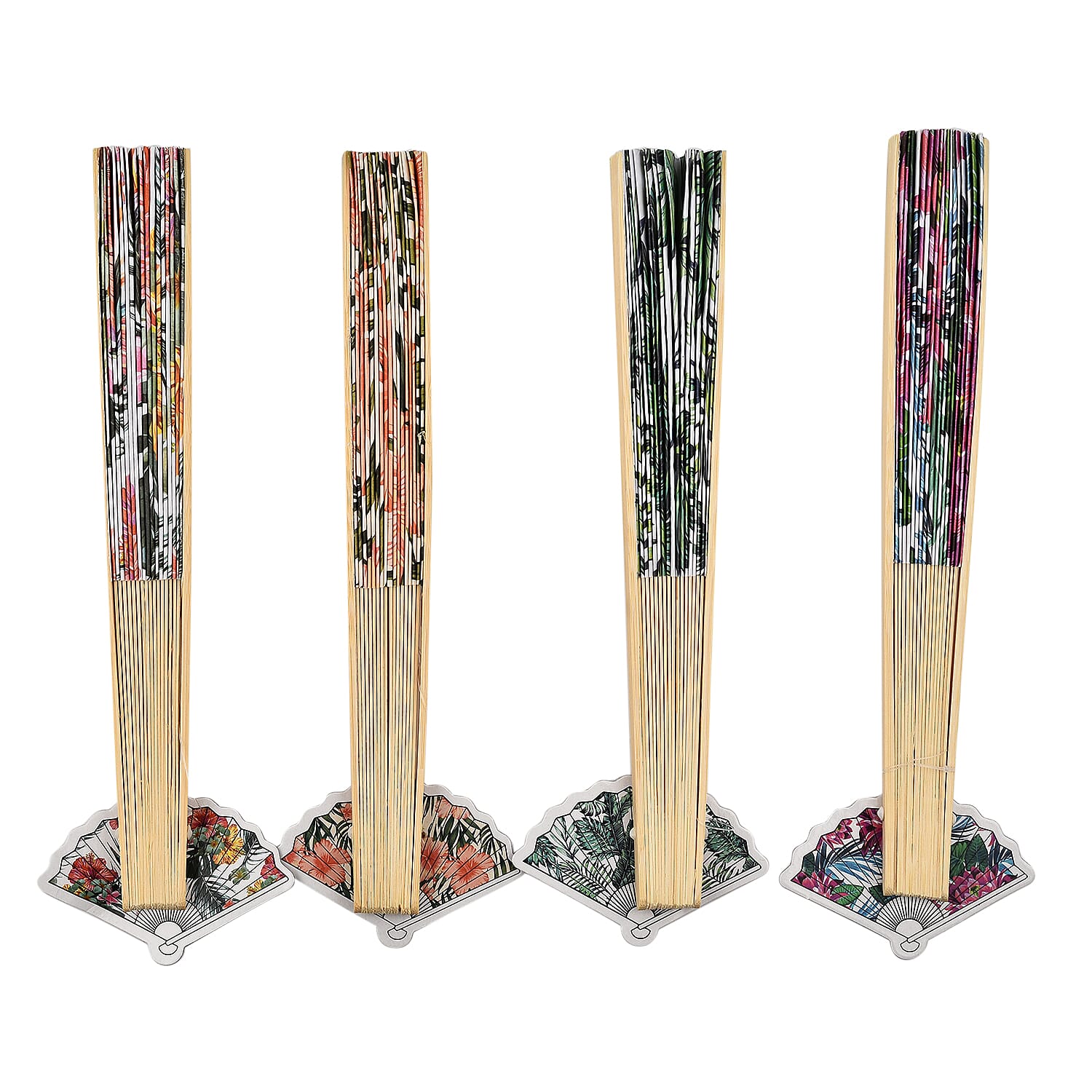 Set of 4 Decorative Hand Fans Set of 4 Decorative Hand Fans