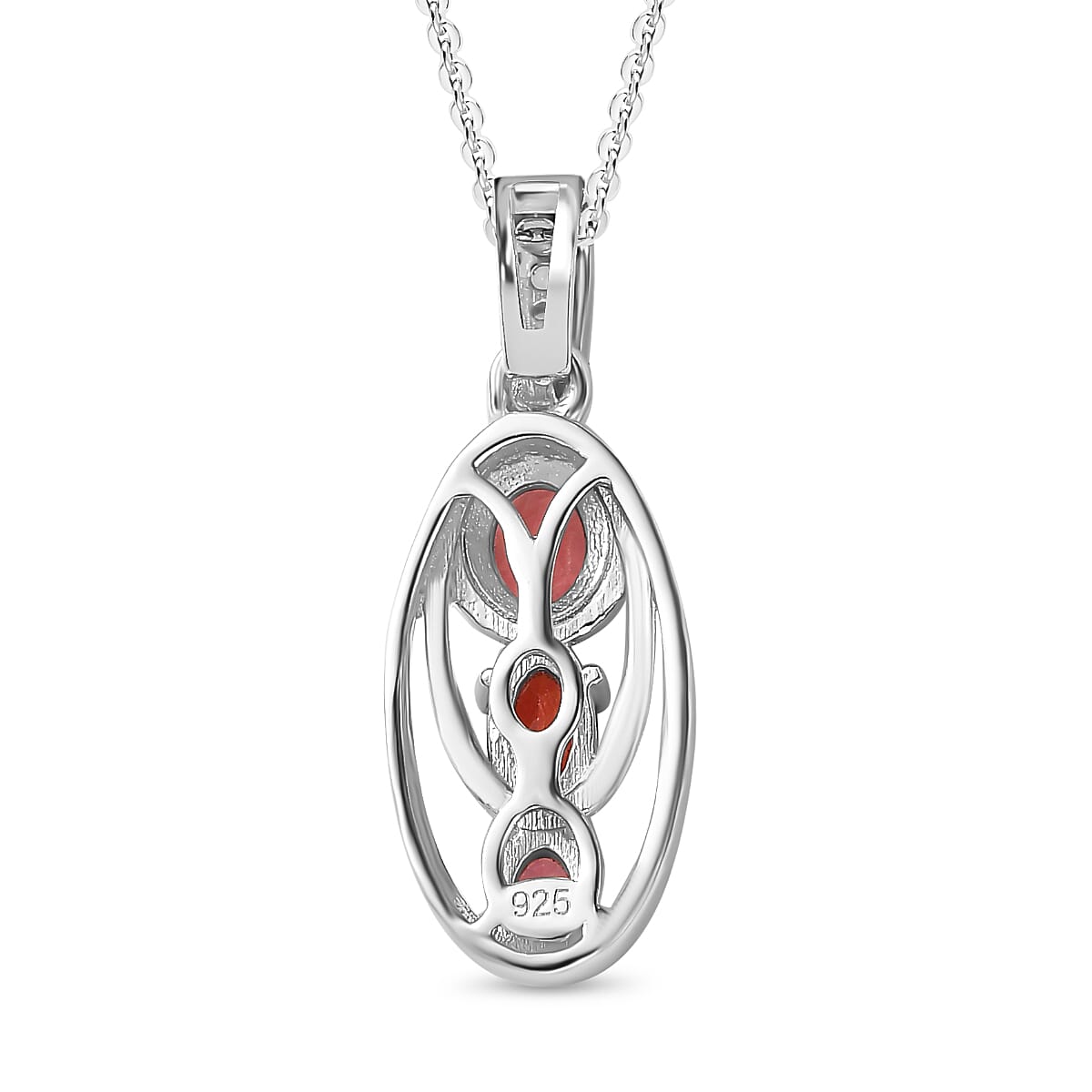 Tanzanian Blush Garnet & Natural Zircon Pendant with Chain (Size 20) in Rhodium Overlay Sterling Silver 1.08 Ct