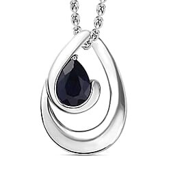 Natural Chrome Diopside Pendant with Chain (Size 20) in rhodium Sterling Silver 1.000 Ct.